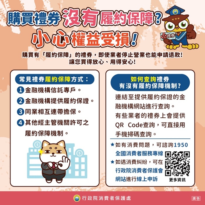 購買禮券沒有履約保障?